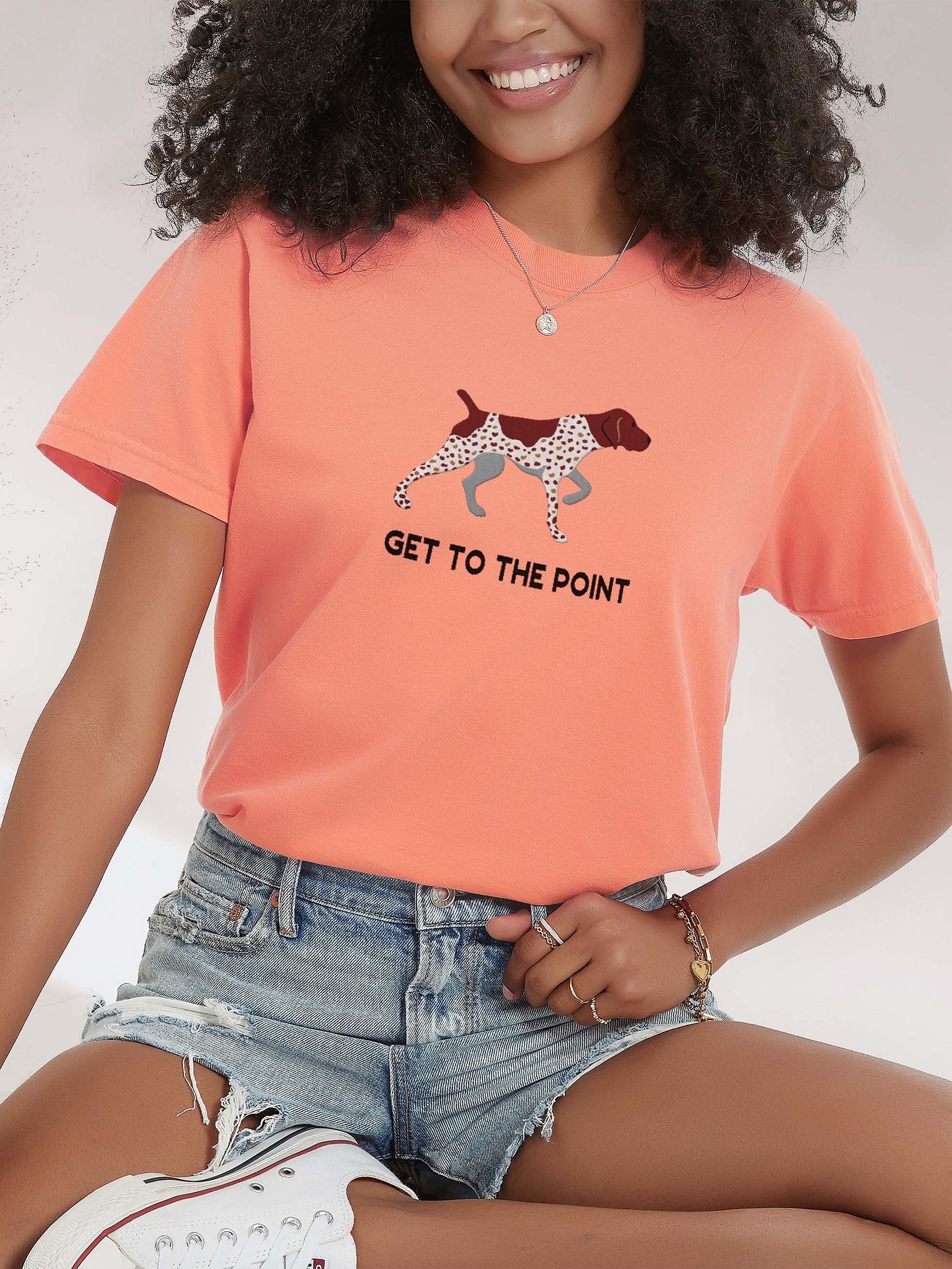 Get to the Point T-Shirt(Embroidered) of a German Shorthaired Pointer product image (2)