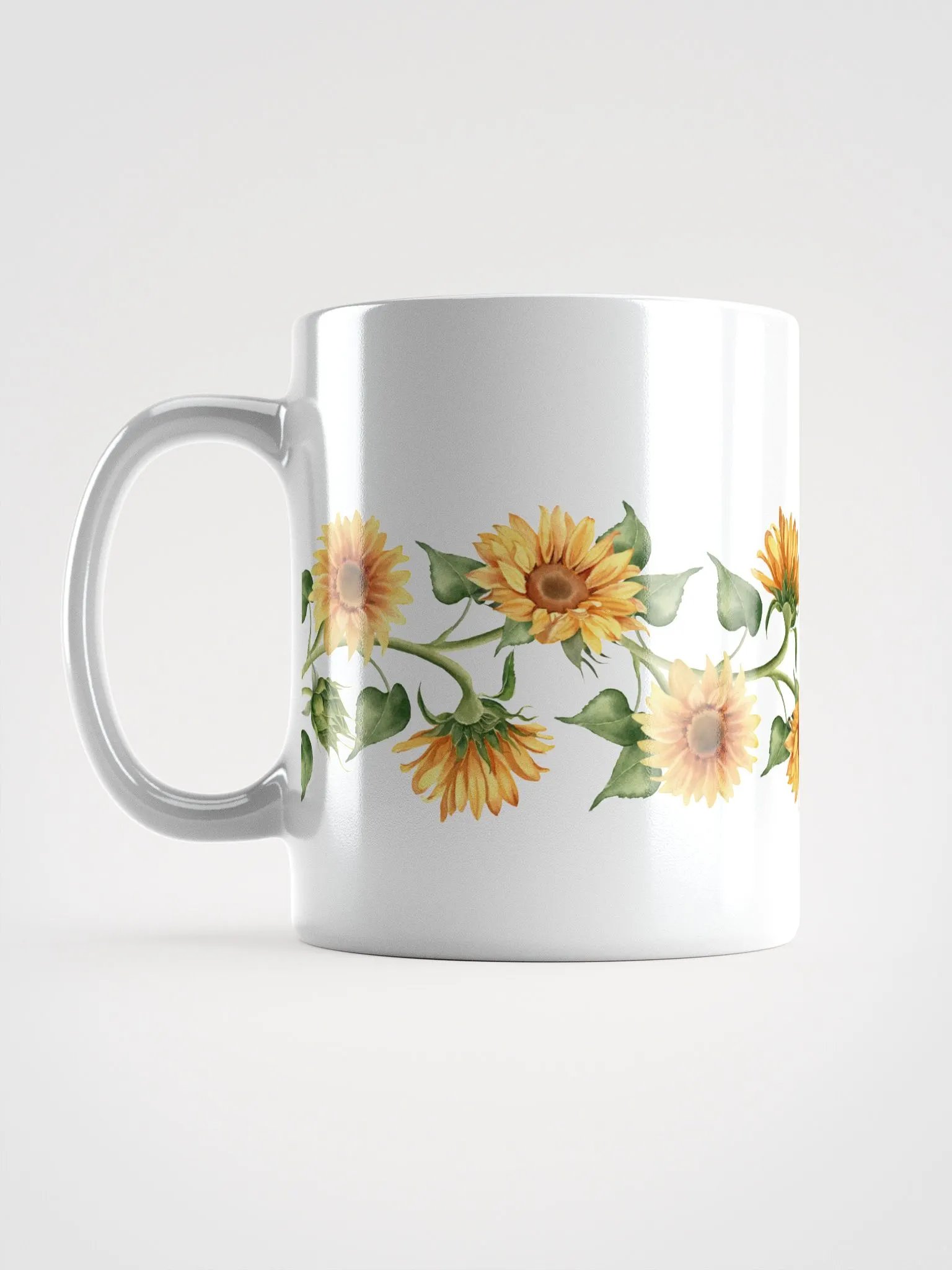 Sunflower Vine White Ceramic Mug product image (6)