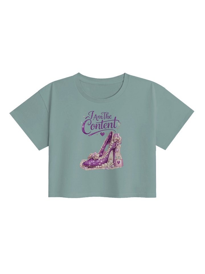 I Am The Content — Glam Purple Glitter Crop Top product image (2)