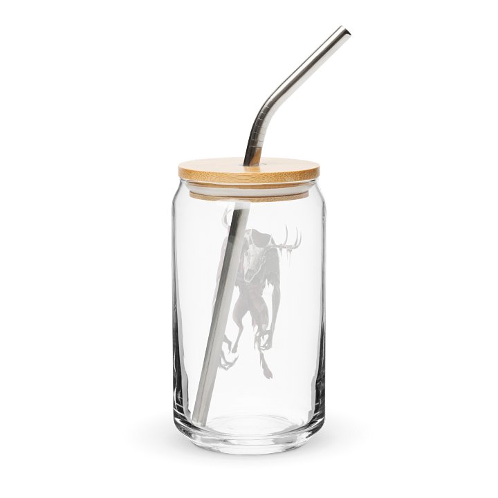 Oh Deer! Can Glass With Lid and Straw product image (2)