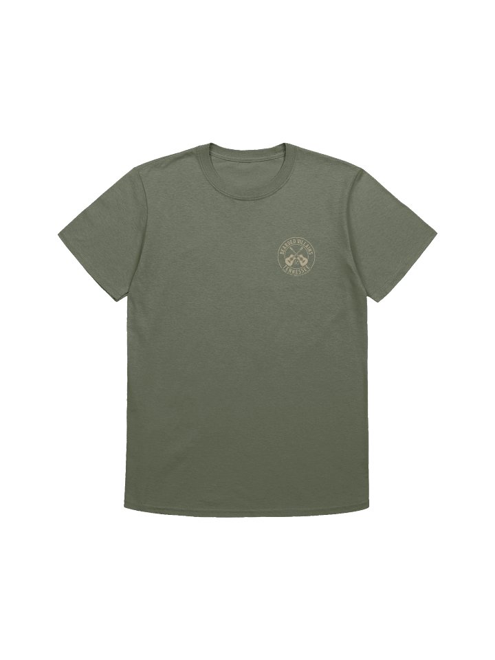 TSV Bearded Villains Tennessee “Tactical Grit” T-Shirt | Desert Tan Logo on Olive or Combat Black | Rugged Brotherhood Strength & Everyday Utility product image (2)