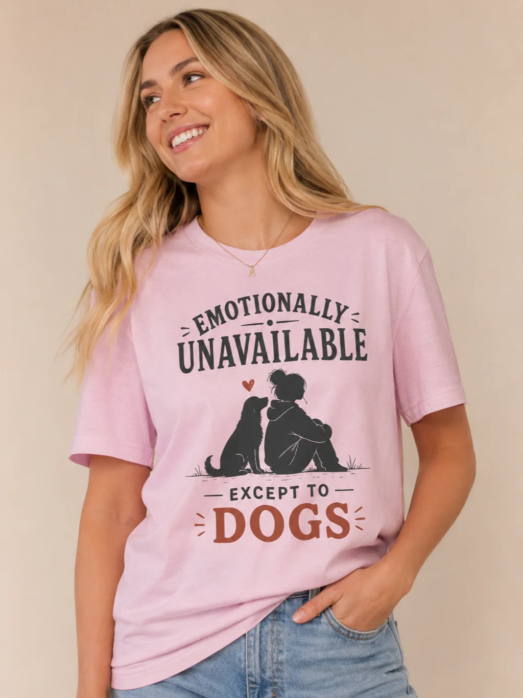 Emotionally Unavailable Except to Dogs T-Shirt | Funny Dog Lover Tee, Introvert Pet Parent Shirt, Cute Dog Mom Gift product image (1)