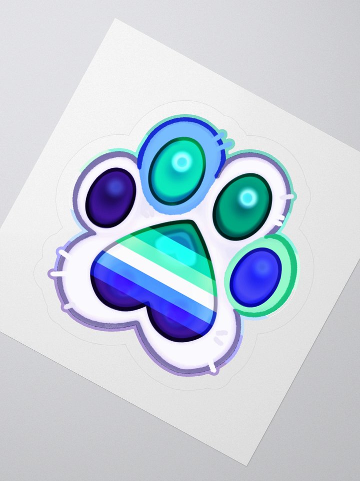 Gay Pride Paw Print Kiss Cut Stickers product image (7)