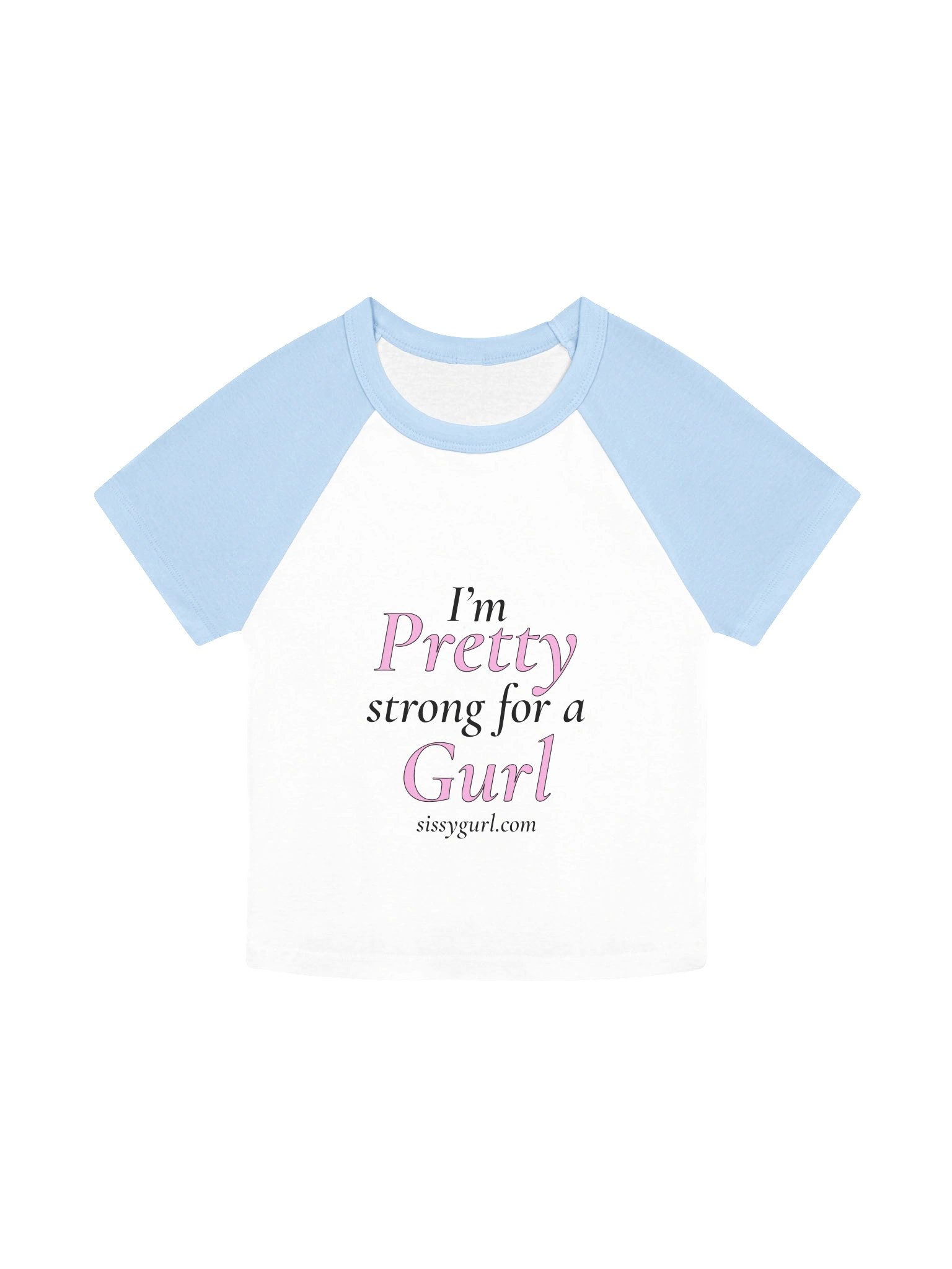 SissyGurl Crop Top White/Baby Blue