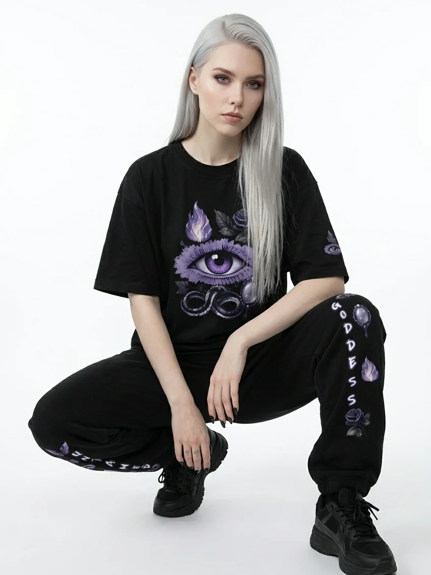 Lilith “Untamed Goddess” Symbolic Gothic Joggers product image (4)