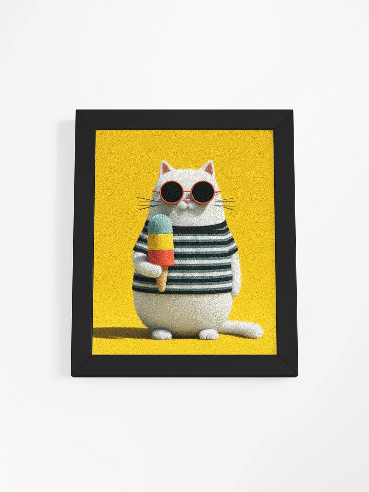 Cool Cat Chillout Ayous Wood Framed Matte Poster product image (5)