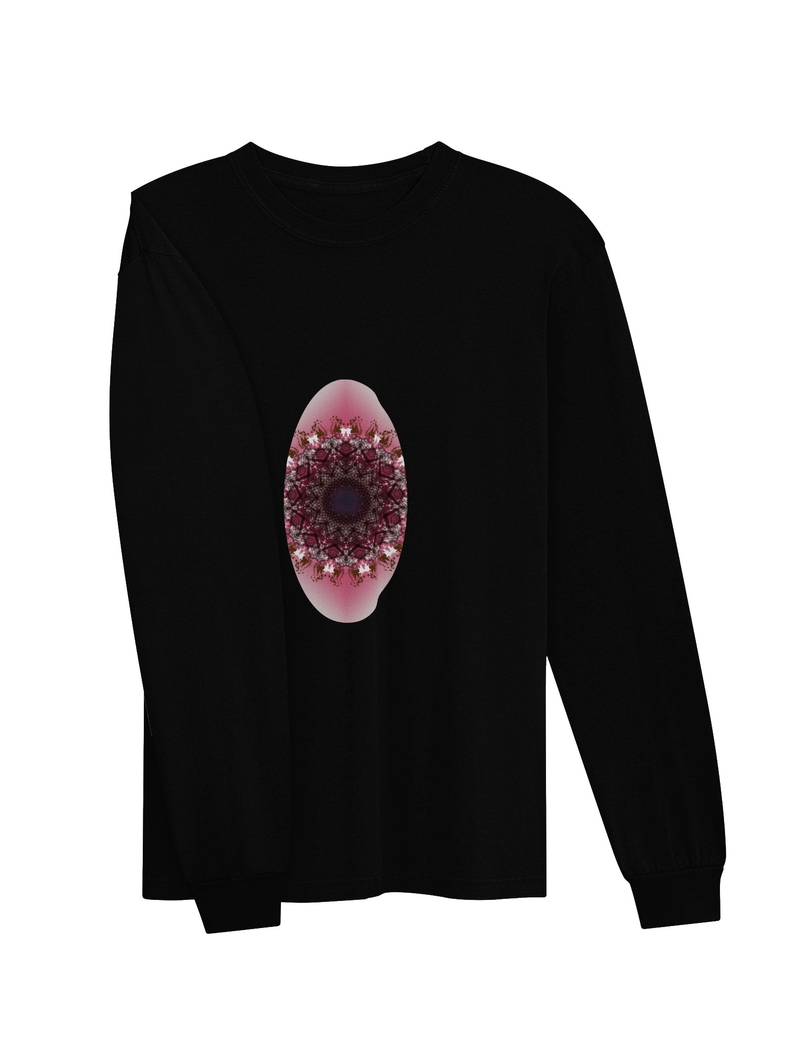 Emberlace Oval – Fall Mandala Sweatshirt, Maroon & Pink Abstract Art LS Tee product image (14)