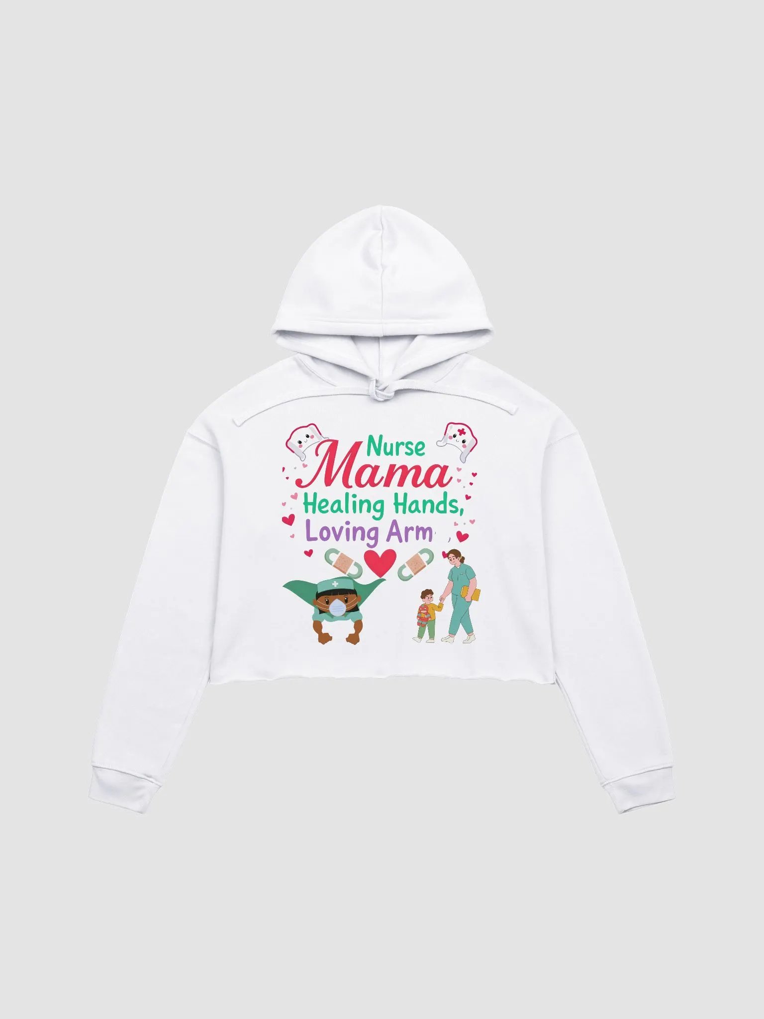Nurse Mama Healing Hands Crop Hoodie product image (3)