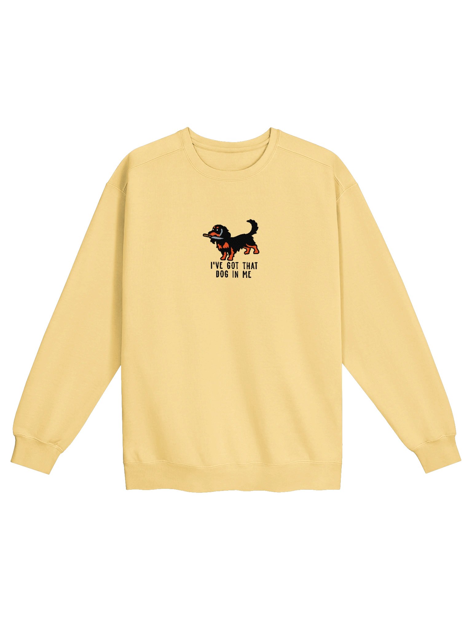 I've Got That Dog In Me Funny Chibi-Style Embroidered Premium Sweatshirt for Longhaired Dachshund(Black & Tan) Owners product image (41)
