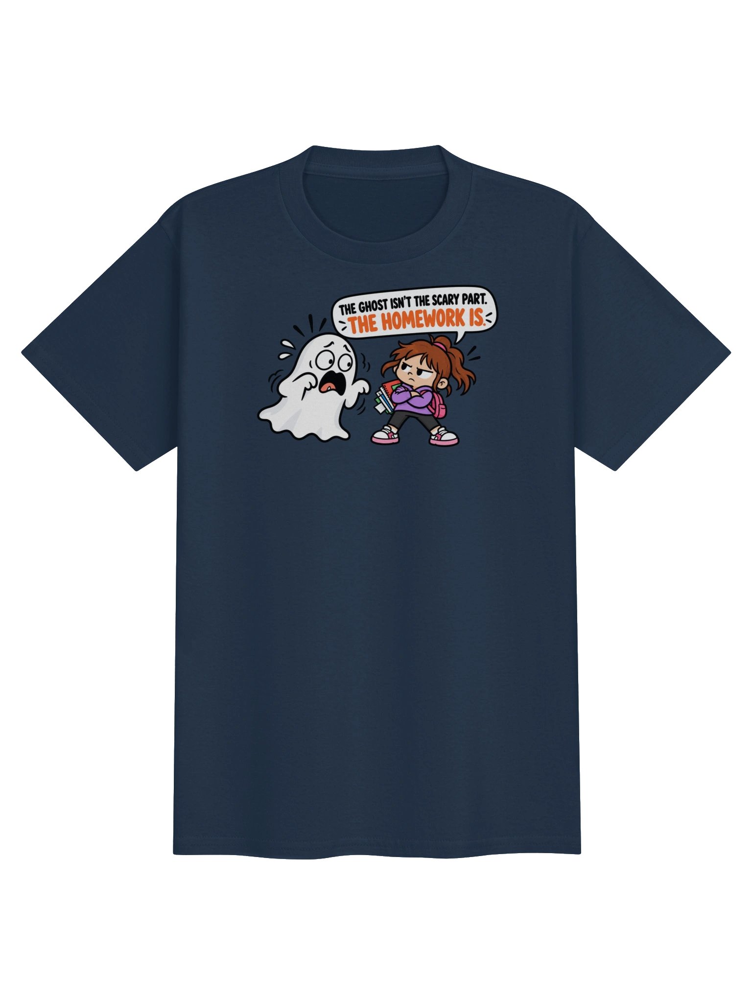 Homework vs. Ghost Funny Kids Halloween Shirt product image (17)