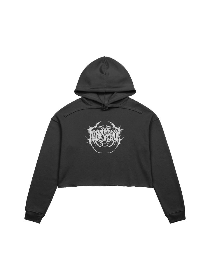 Furry Trash Crop Hoodie – Metal Logo (White Print) product image (1)