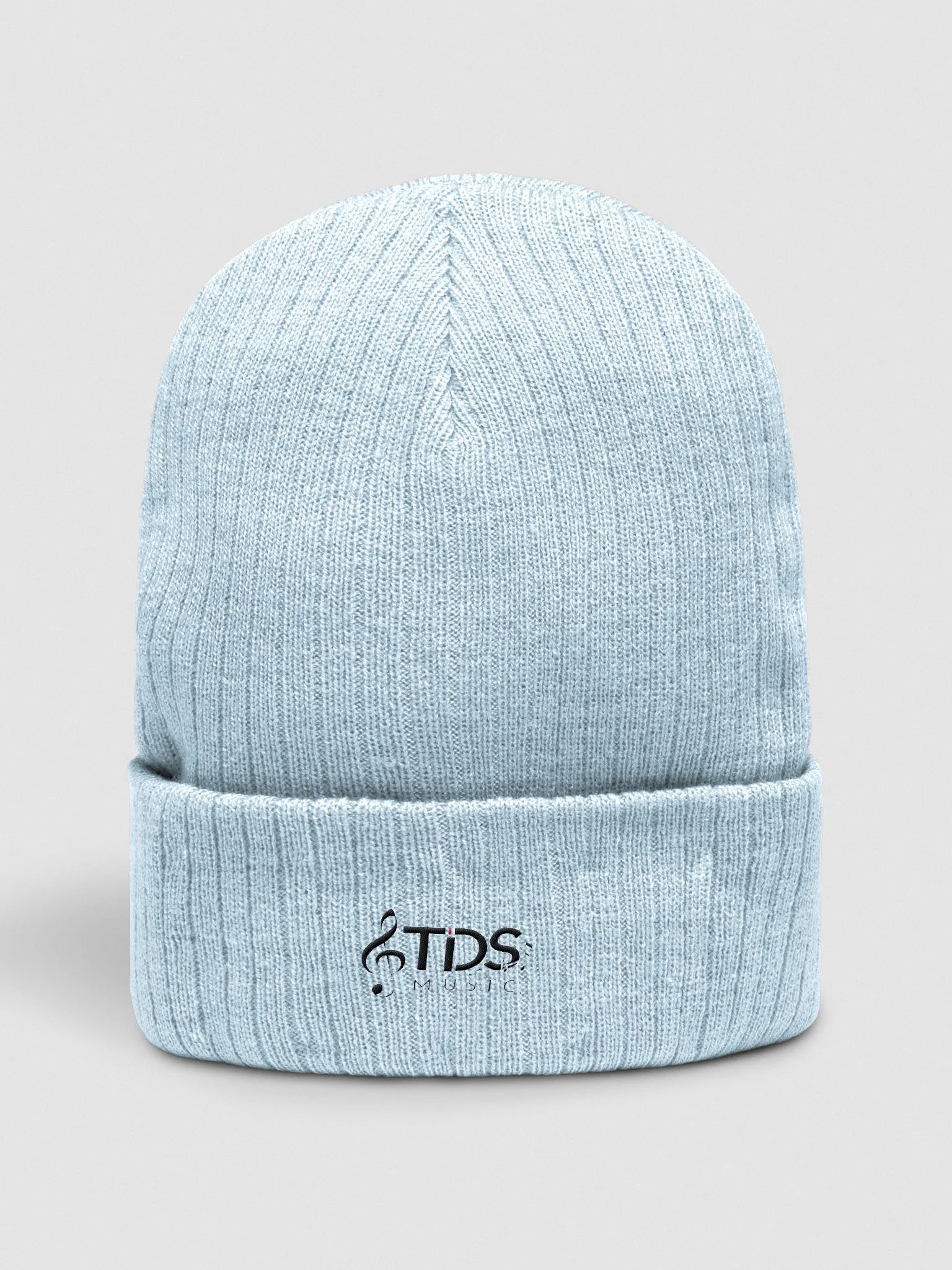 Atlantis Ribbed Knit Beanie - TDS Embroidered Beanie in Black, Maroon, Navy, Gray, Mustard, Light Blue, Olive, and Mint product image (3)