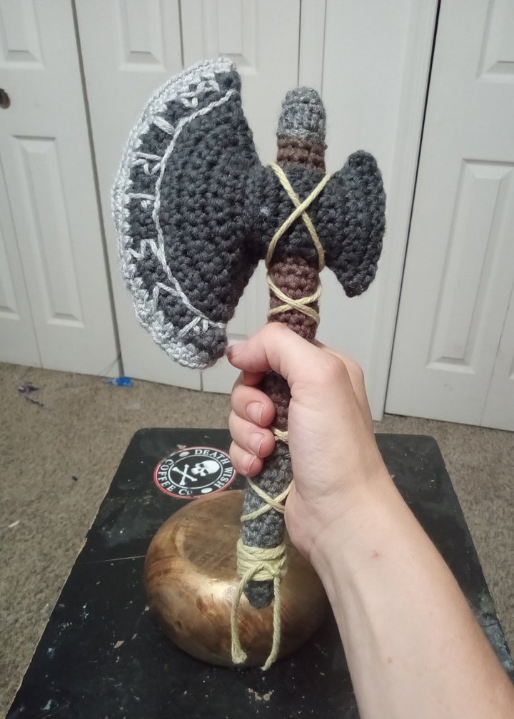 Viking ax crocheted strength and courage. product image (1)