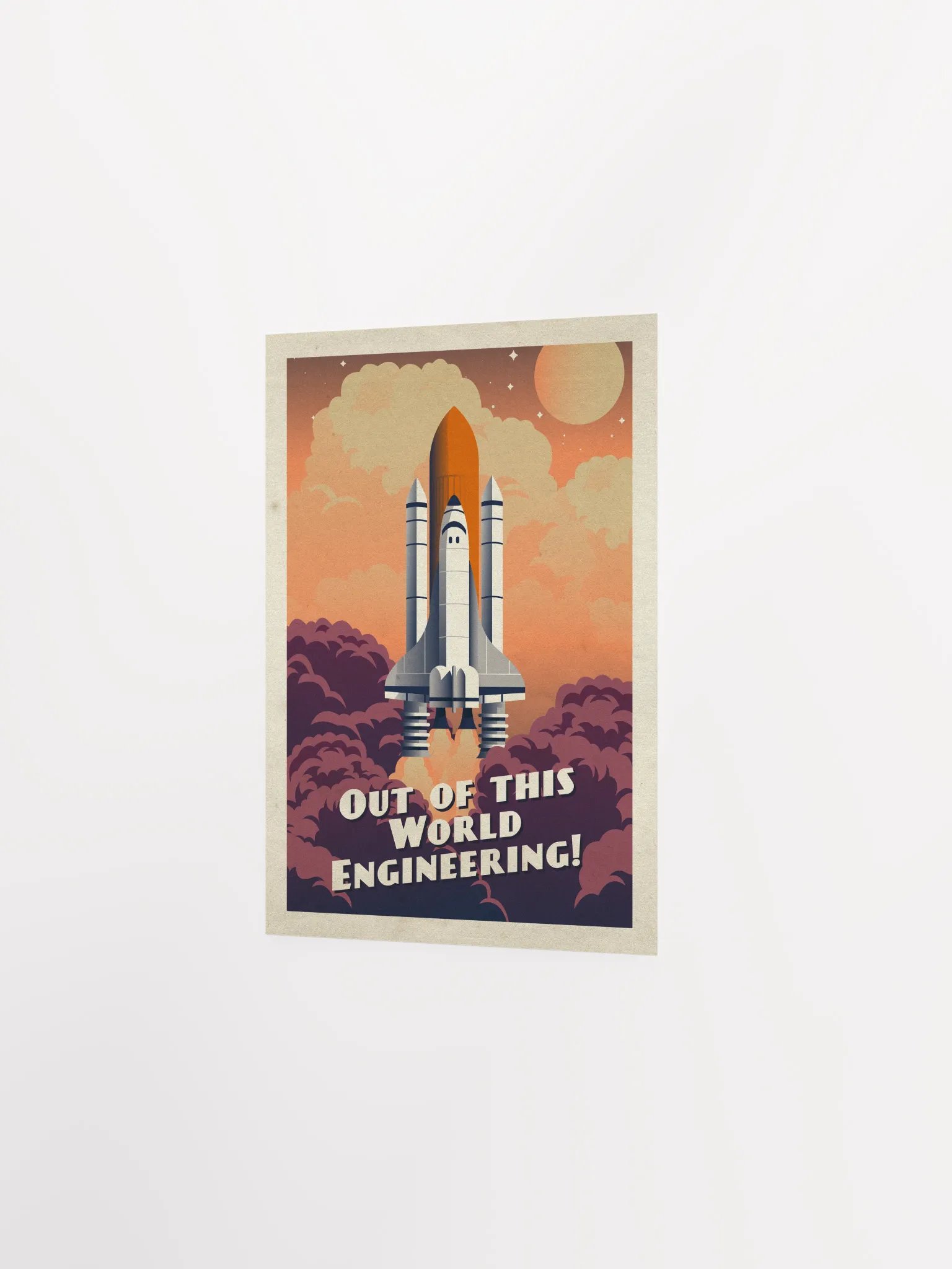 Out of this world Engineering!, NASA Space Shuttle — Vintage space poster, retro space art, propaganda poster, retrofuturism art, retro sci-fi print product image (7)