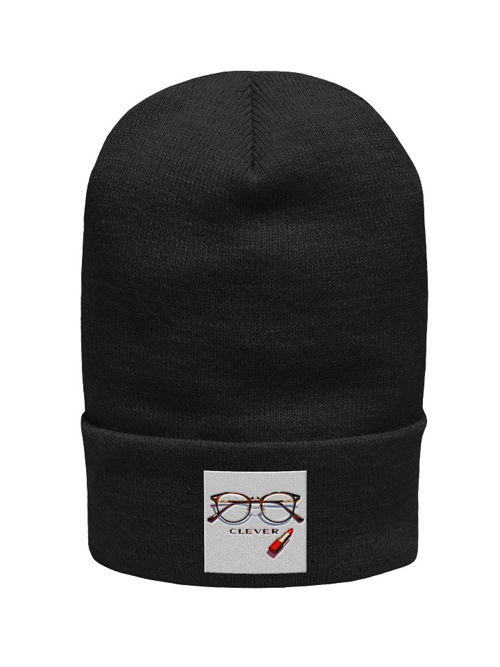 Clever Chic Cuffed Beanie & Lipstick Glasses Set product image (1)