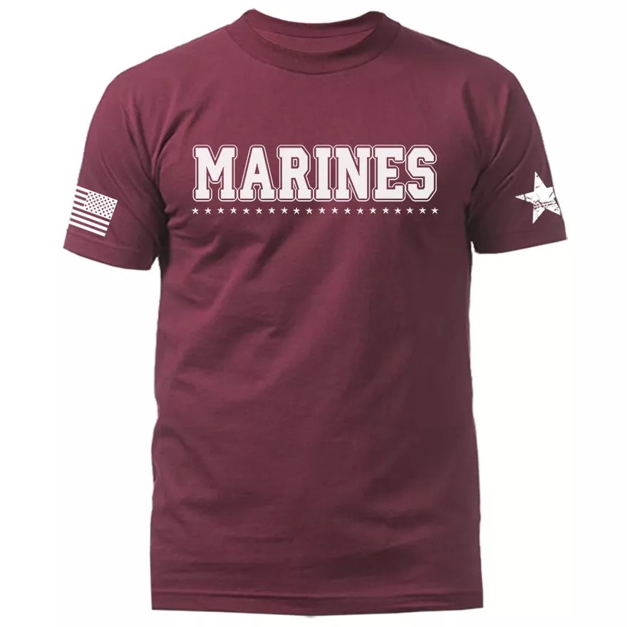 Marines Military Patriotic US Flag Veteran Graphic T-shirt product image (1)