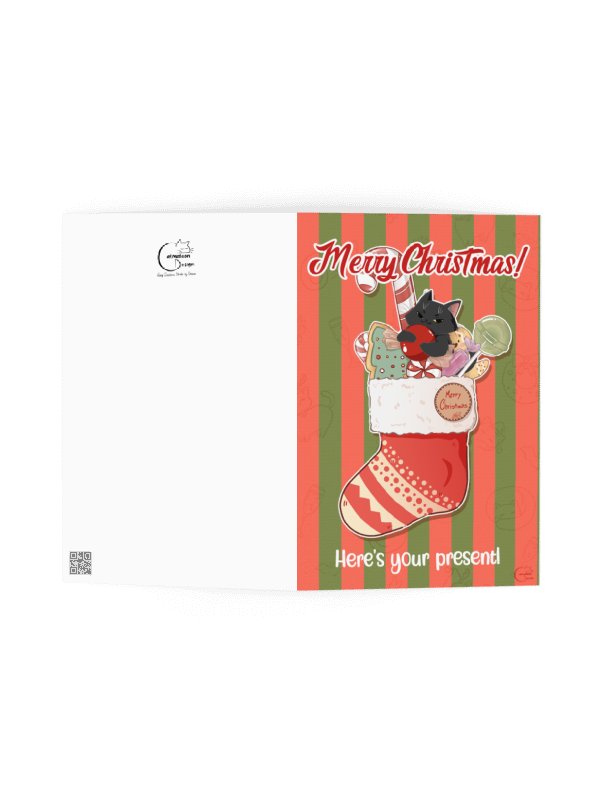 Christmas cat stocking - Printable Christmas Card | Digital Download product image (2)