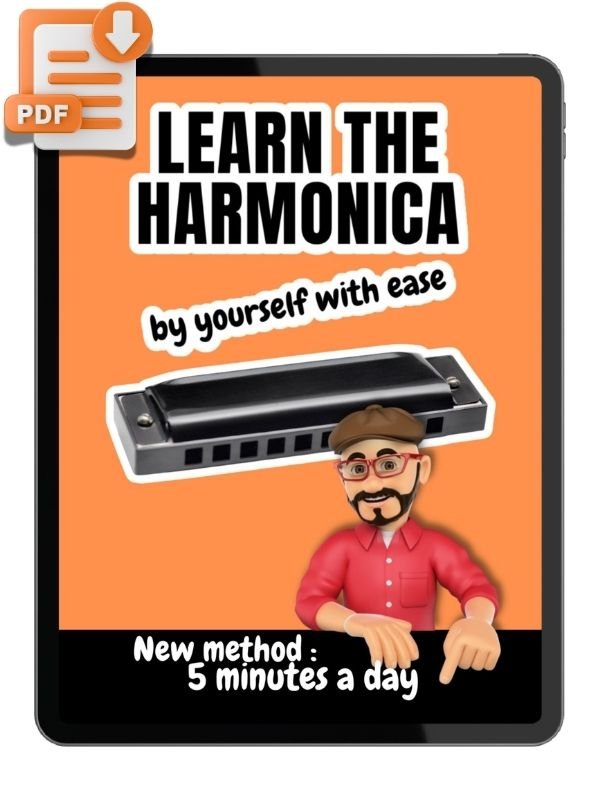 Learn the harmonica by yourself with ease | New method : 5 minutes a day: For adults or children with a diatonic harmonica C - Ebook PDF product image (1)