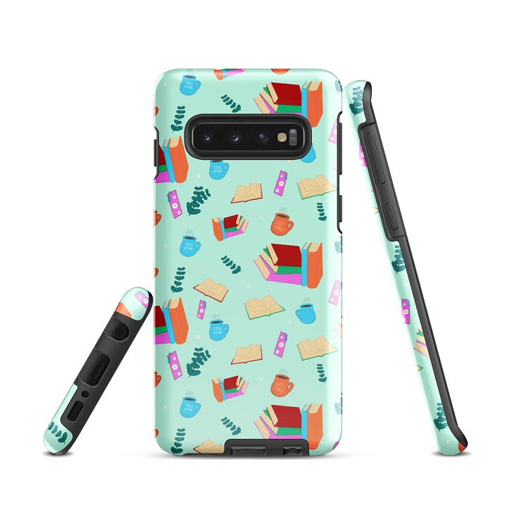 Cozy Book Lovers Pattern- Mint Background Samsung® Tough Case product image (2)
