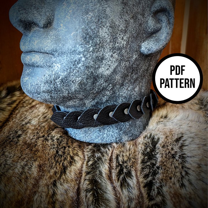 Dragon Scale Leather Choker & Pendants: Cosplay PDF Pattern product image (2)
