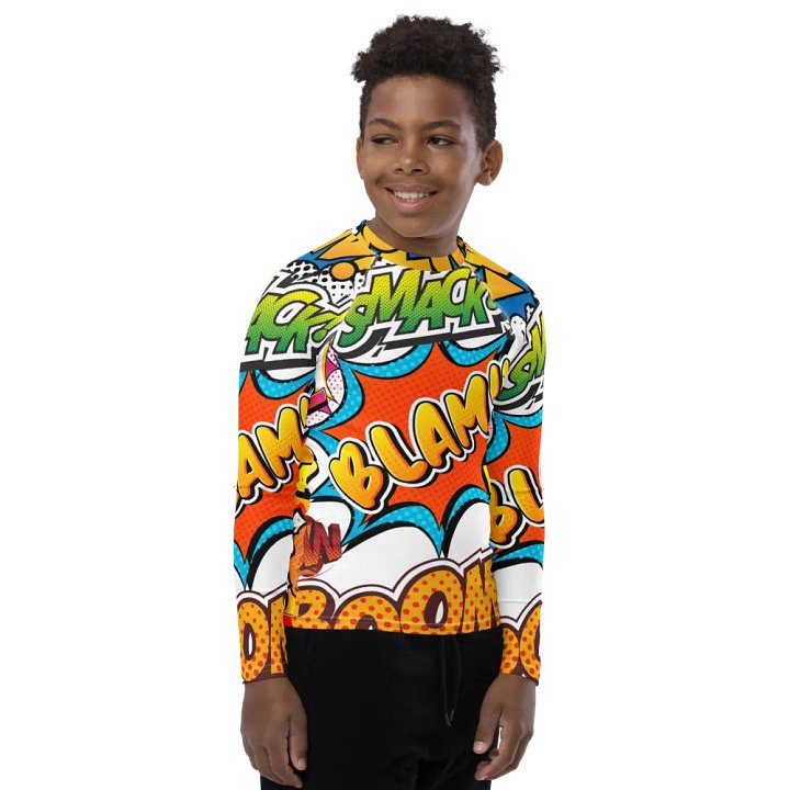 Dynamic Comic Action All-Over Print Youth Rash Guard product image (2)