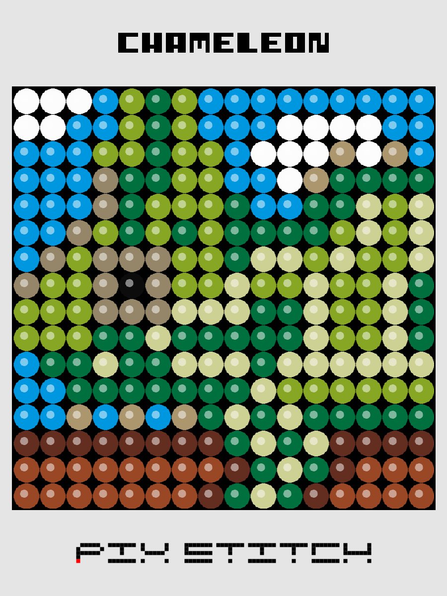Chameleon Pixel Art product image (1)