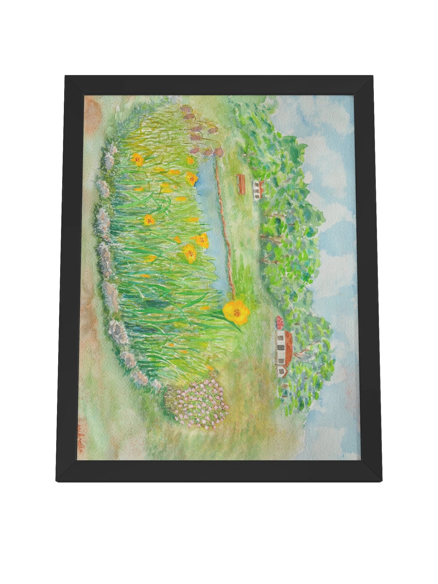 Two Farm Houses Behind Round Pond product image (4)
