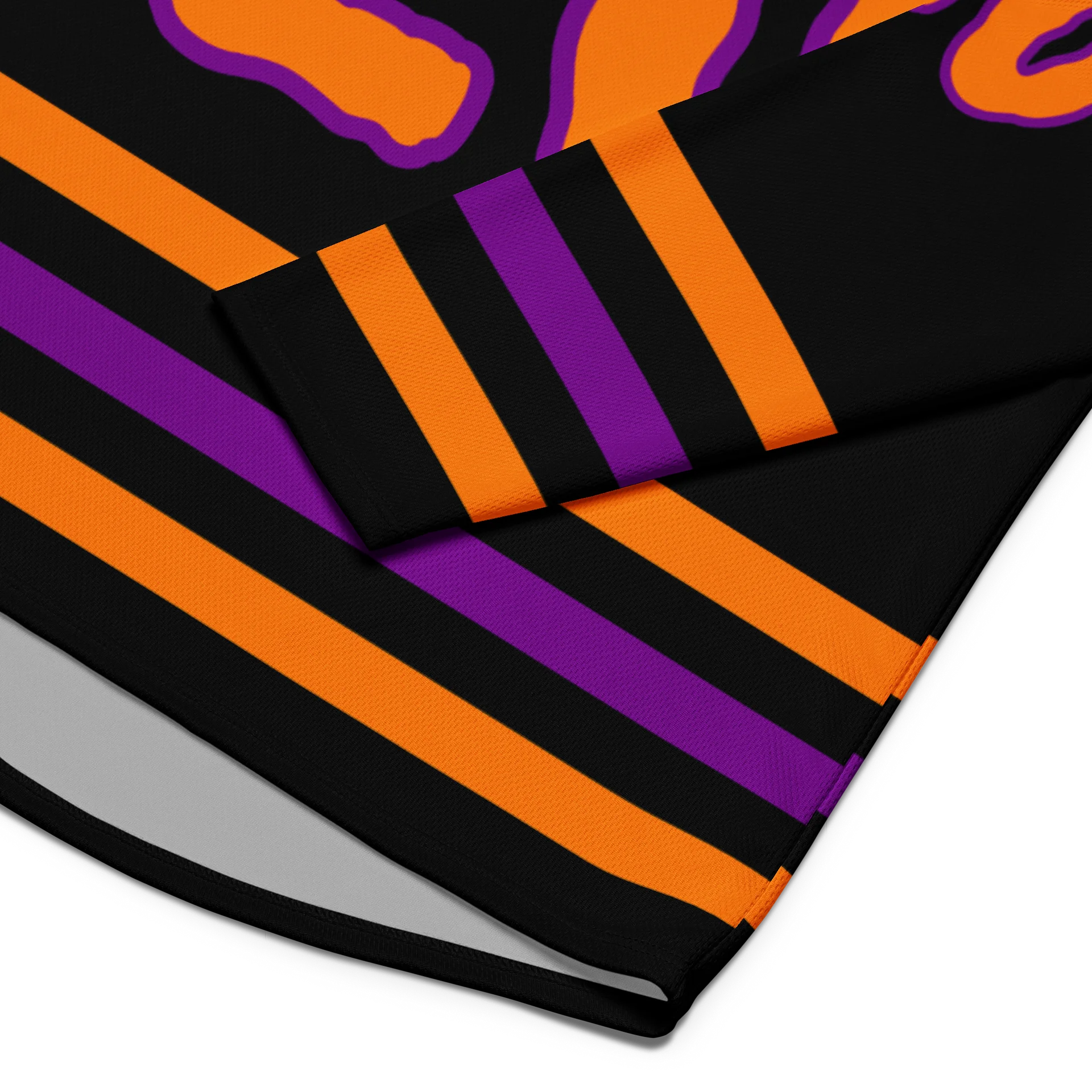 Stoner Raver 420 Hockey Jersey, Halloween Weed EDM Shirt, Fall Festival Cannabis Clothes, Orange Black Purple Goth Fashion, Alt Rave Wear product image (8)