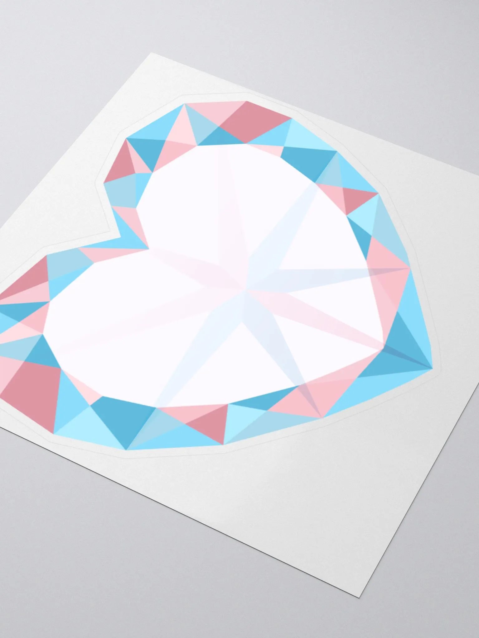Crystal Pride Heart (Trans Pride) Cut Sticker product image (3)