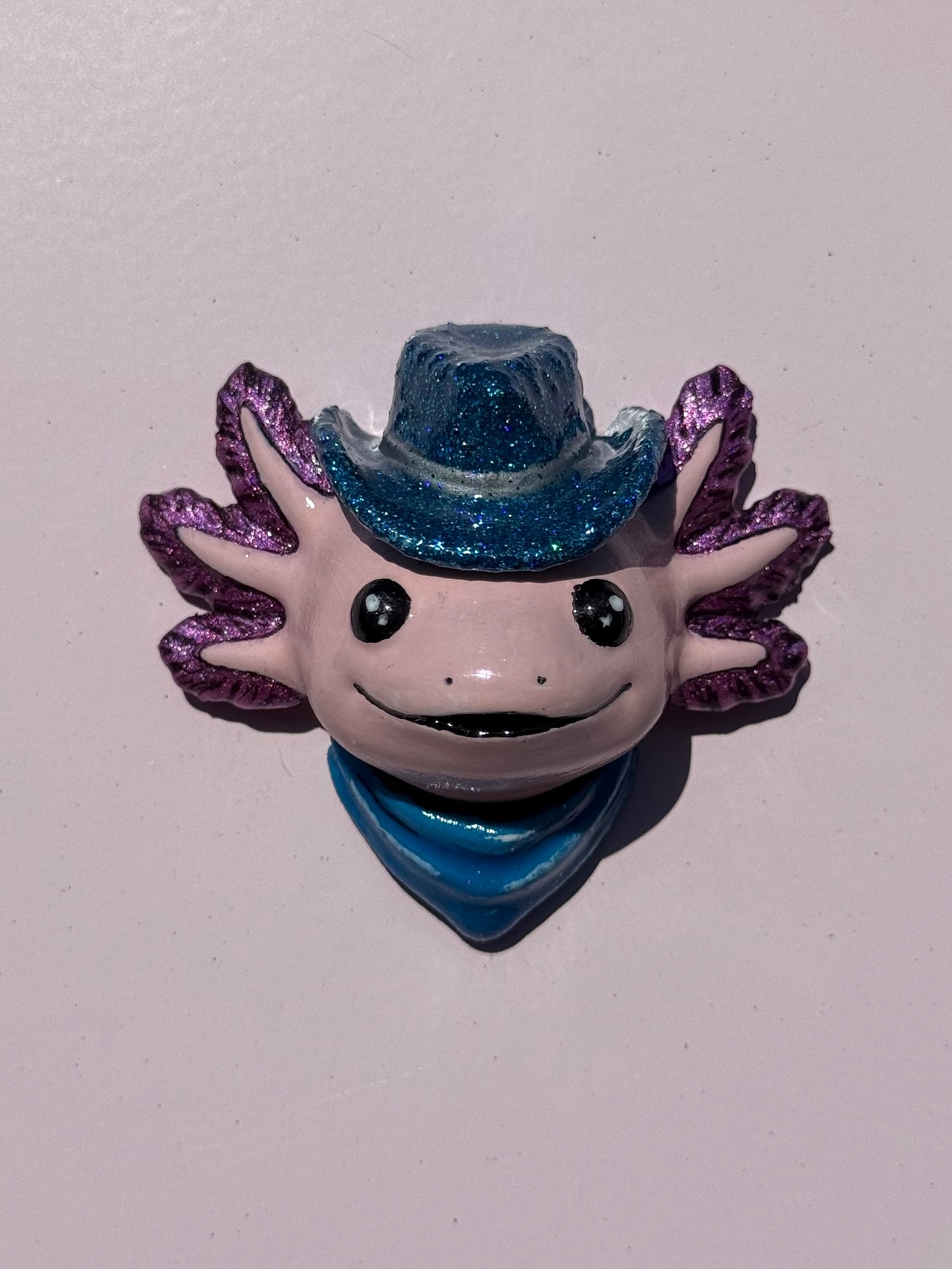Hand-Painted Axolotl Magnet (Blue) product image (2)