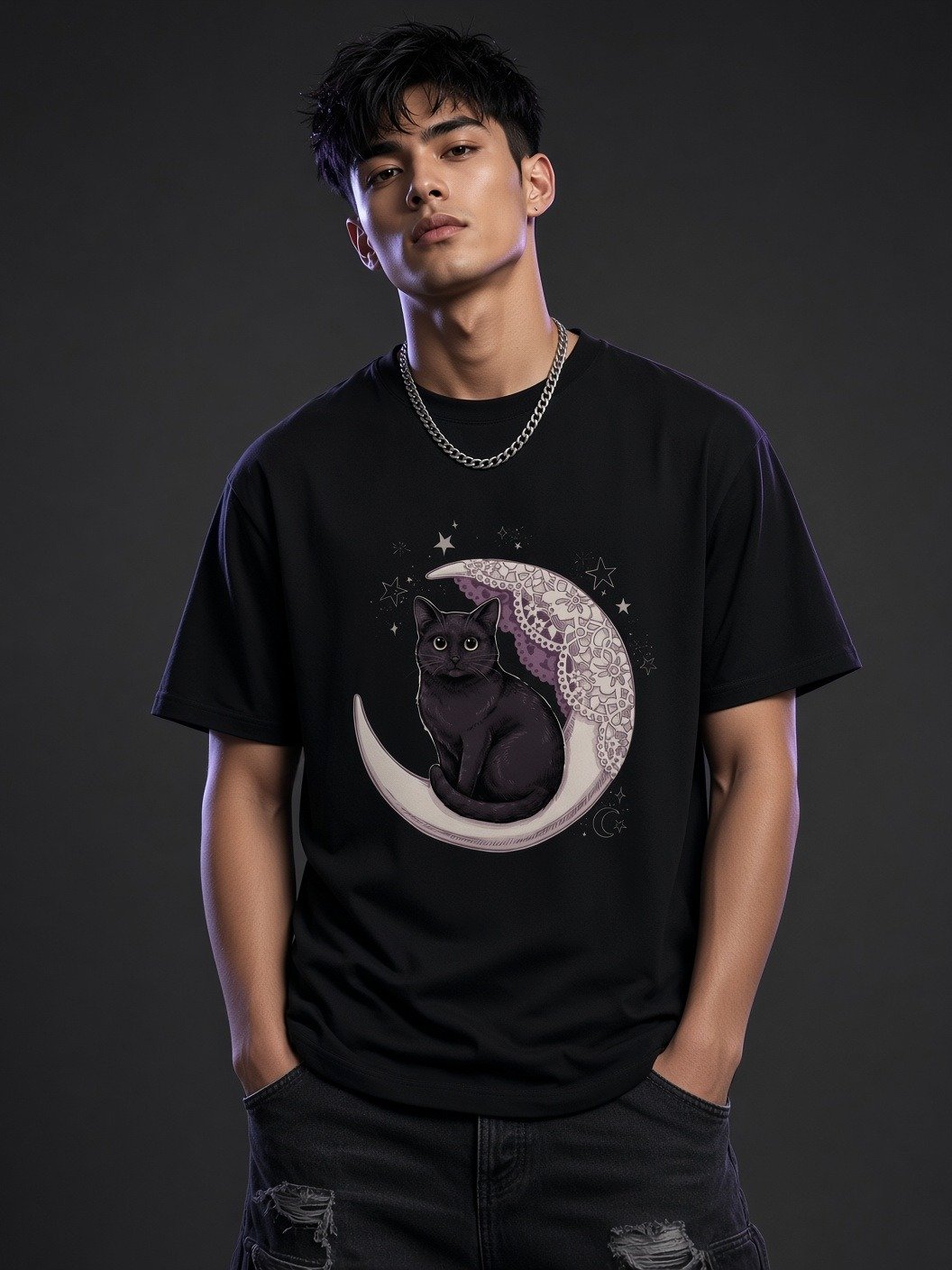 The Midnight Familiar // Celestial Cat Heavyweight Tee product image (2)