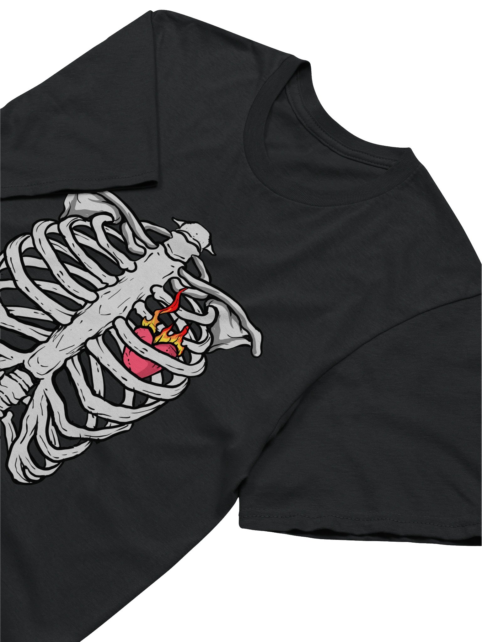 Burning Heart Ribcage Graphic Tee product image (12)