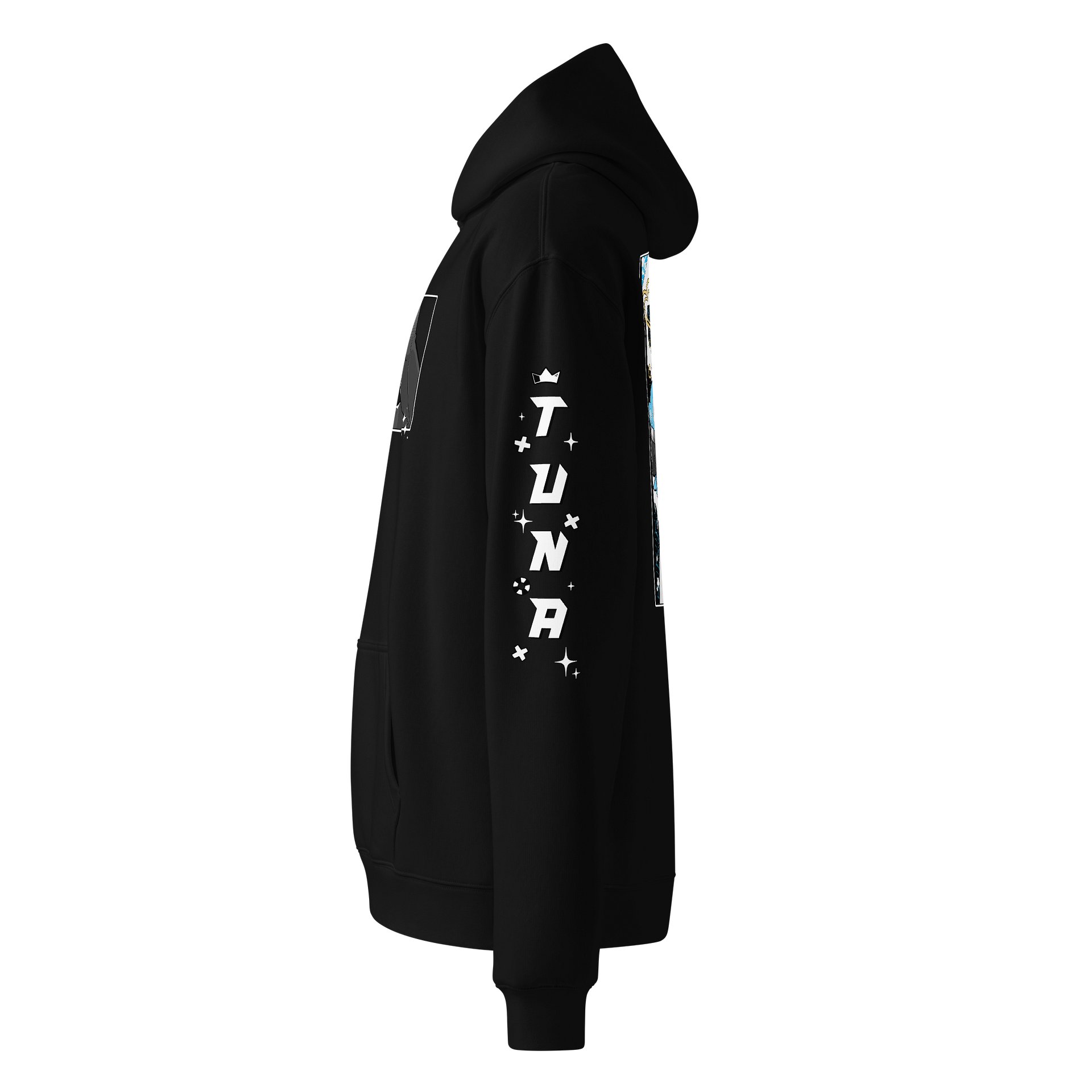 Black & Blue Hoodie Oversized Premium Unisex product image (5)