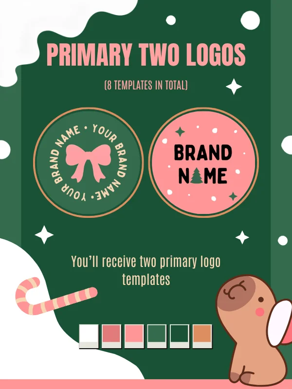 Coquette Christmas Logo Circle Template product image (2)