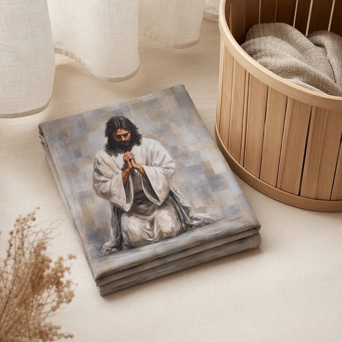 The Art of Prayer: Christ Jesus Sacred Wall Tapestry product image (4)
