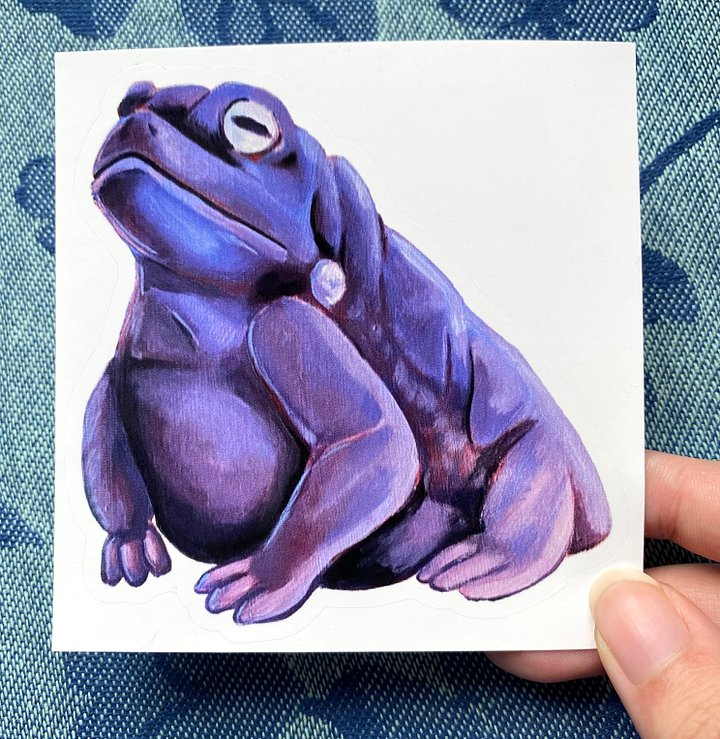 Purple Froggy Kiss-Cut Sticker product image (1)