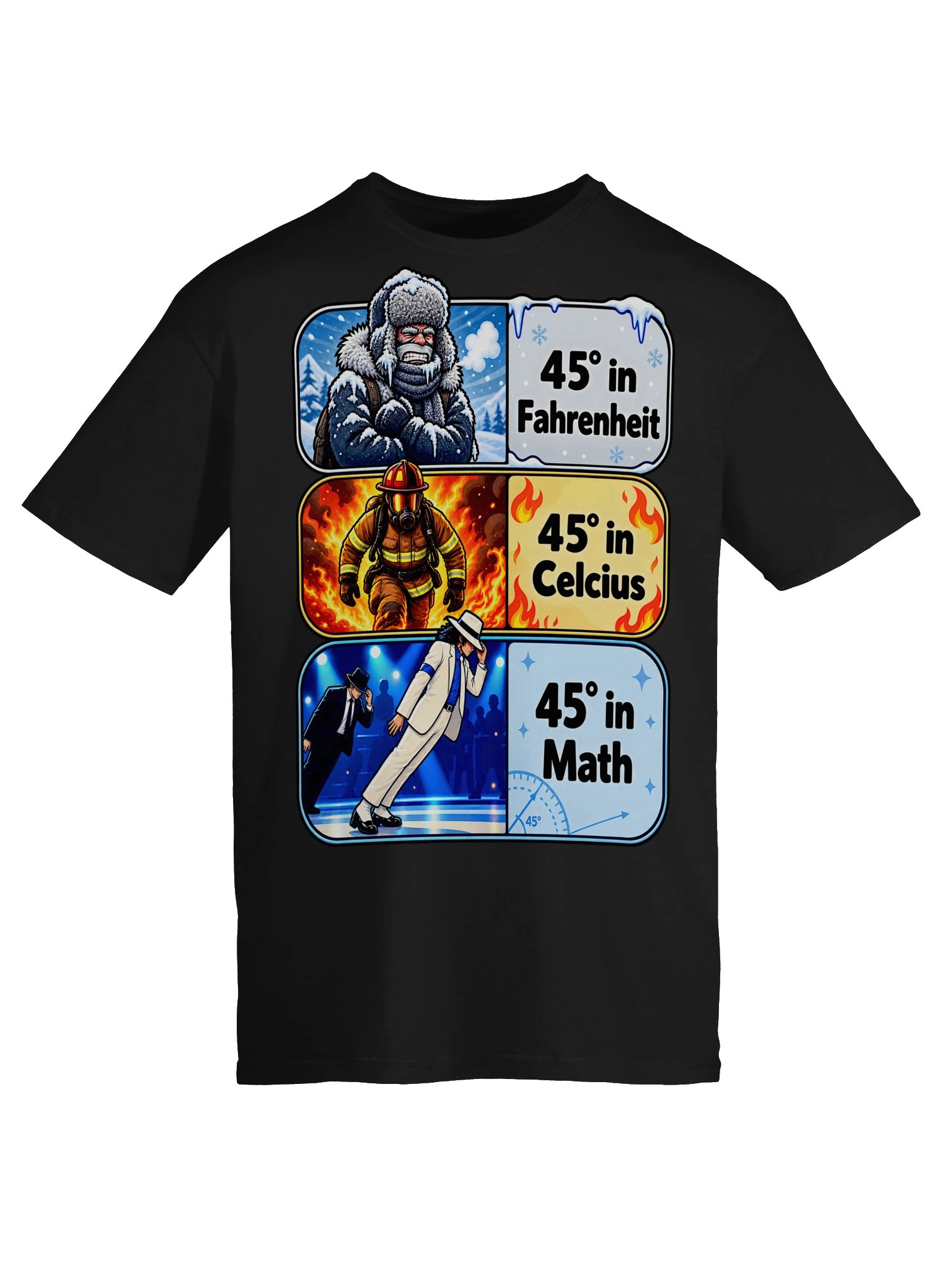 45 Degrees – Fahrenheit, Celsius & Math Funny Science T-Shirt product image (5)