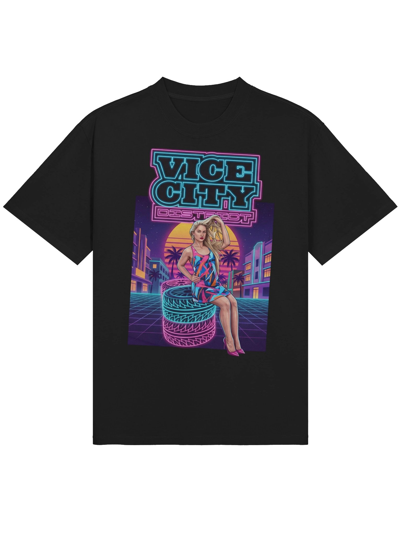 Vice City District electric Wave Tee product image (1)