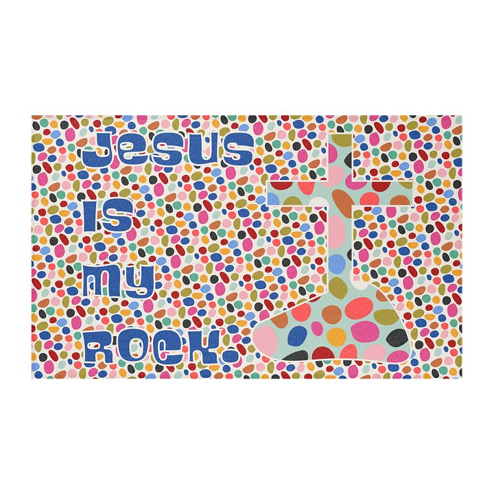 JESUS IS MY ROCK — Colorful Pop‑Art Area Rug product image (2)