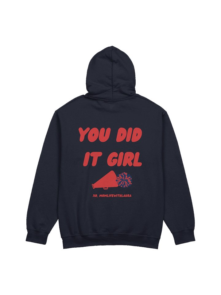 You Did it Girl Cheer Hoodie - Navy Blue/Red product image (2)