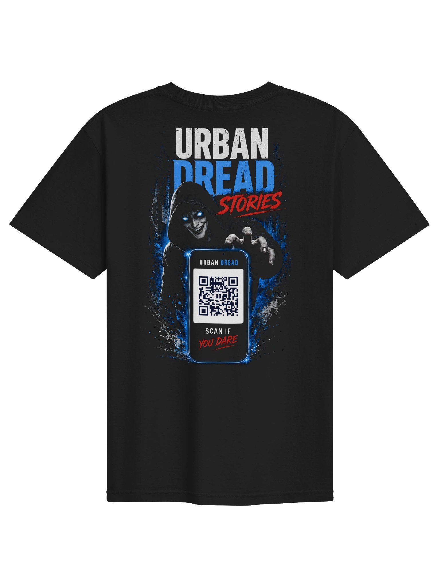Urban Dread Stories — Scan If You Dare QR Horror T-Shirt product image (2)