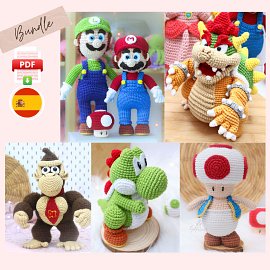Super Pack 5 en 1: Patrones Amigurumi Colección Mario Bros