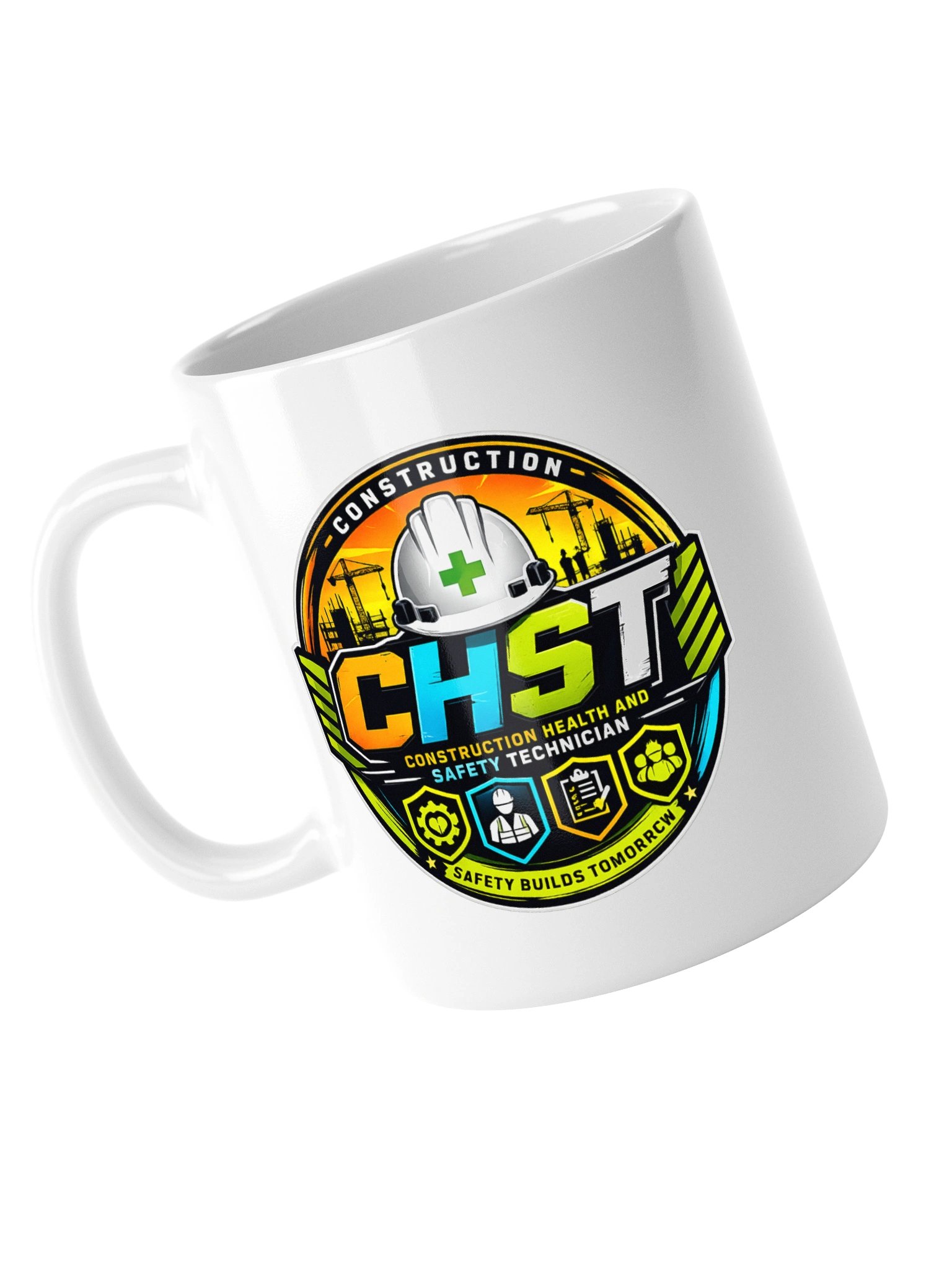 CHST White Glossy Mug – Construction Safety Professional | Safety Certification Gift for Construction & EHS Professionals product image (5)