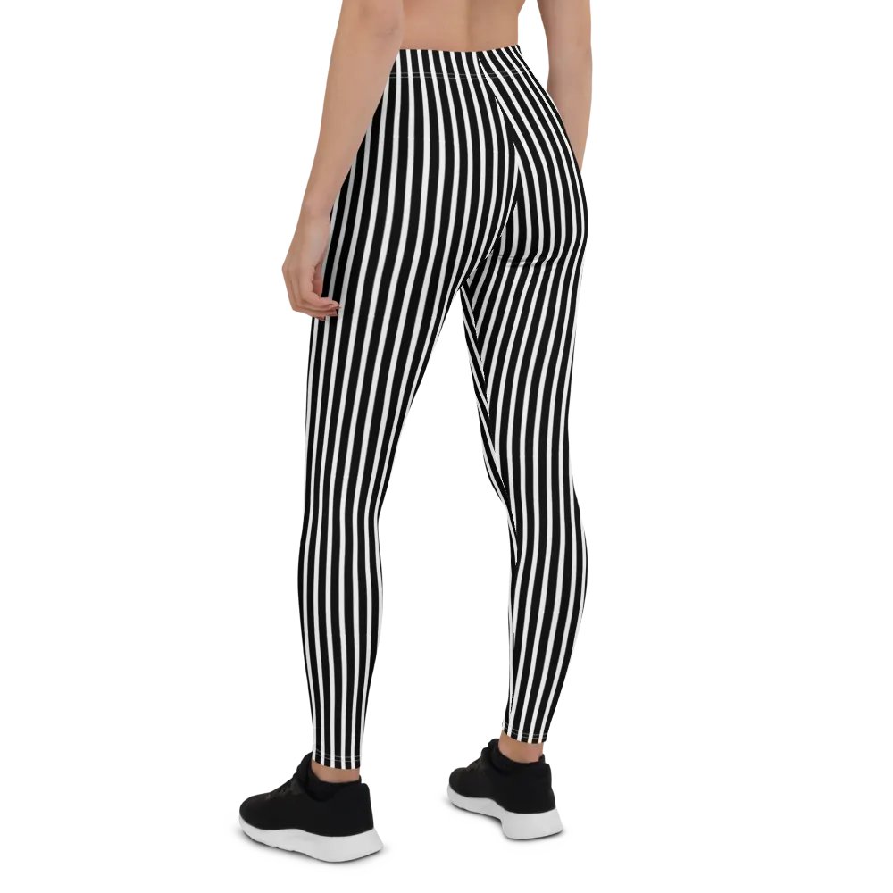 Black/White Stripe Print Leggings product image (2)