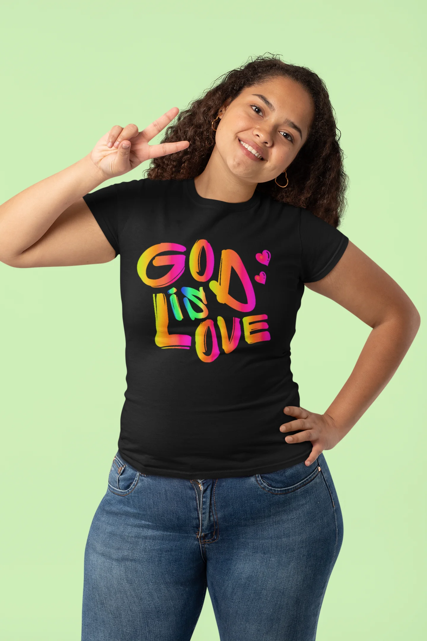 God Is Love- Christian Streetwear Fitted T-Shirt product image (1)