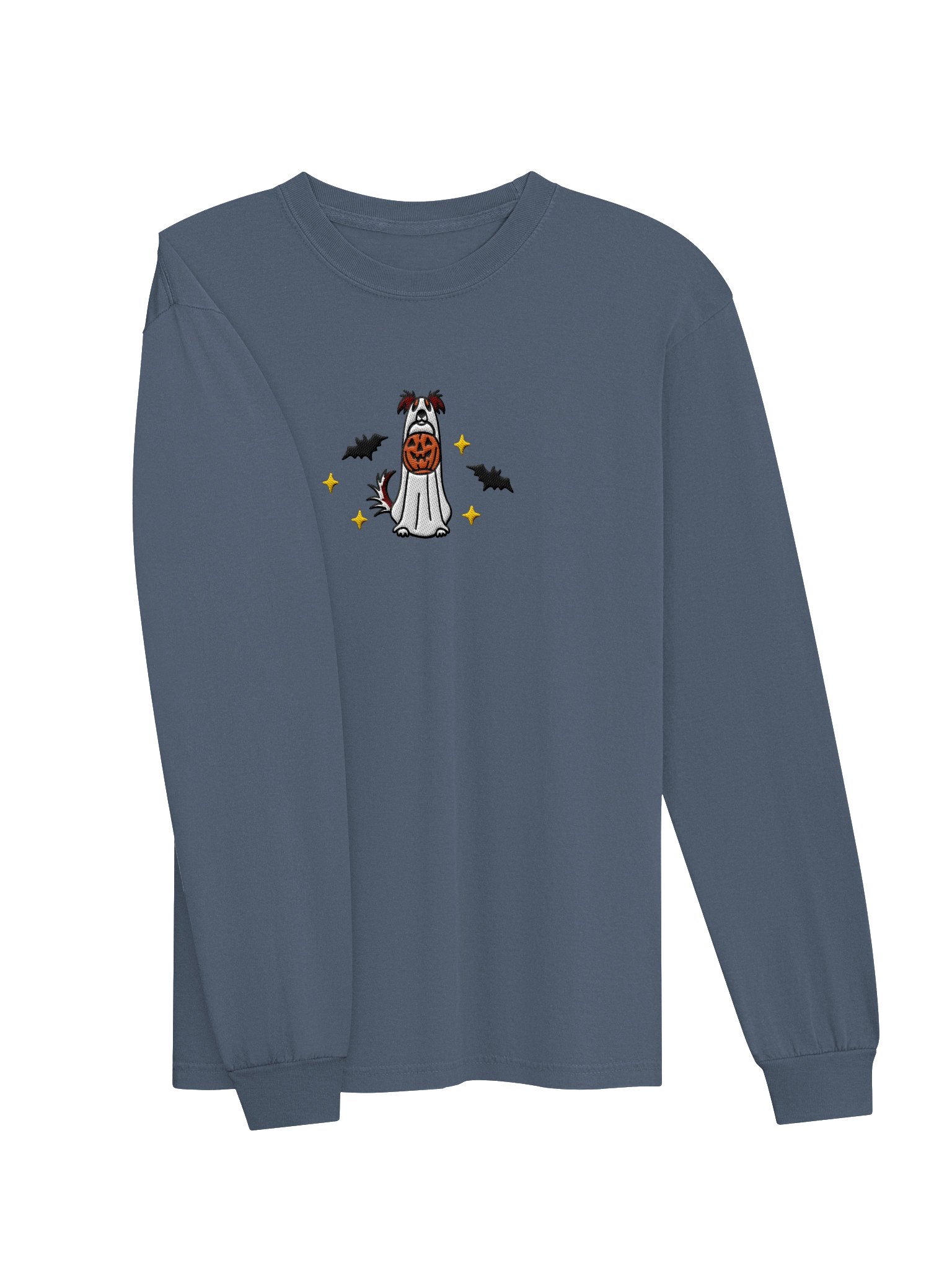 Halloween Borzoi(Sable & White) Embroidered Long-Sleeve T-Shirt product image (15)