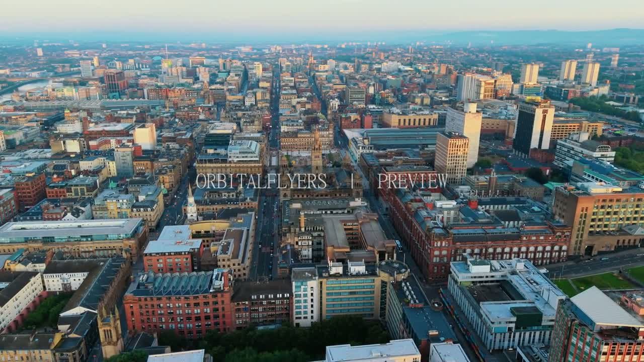Glasgow City Centre Aerial 01 | 4K + HD Stock Footage product image (1)