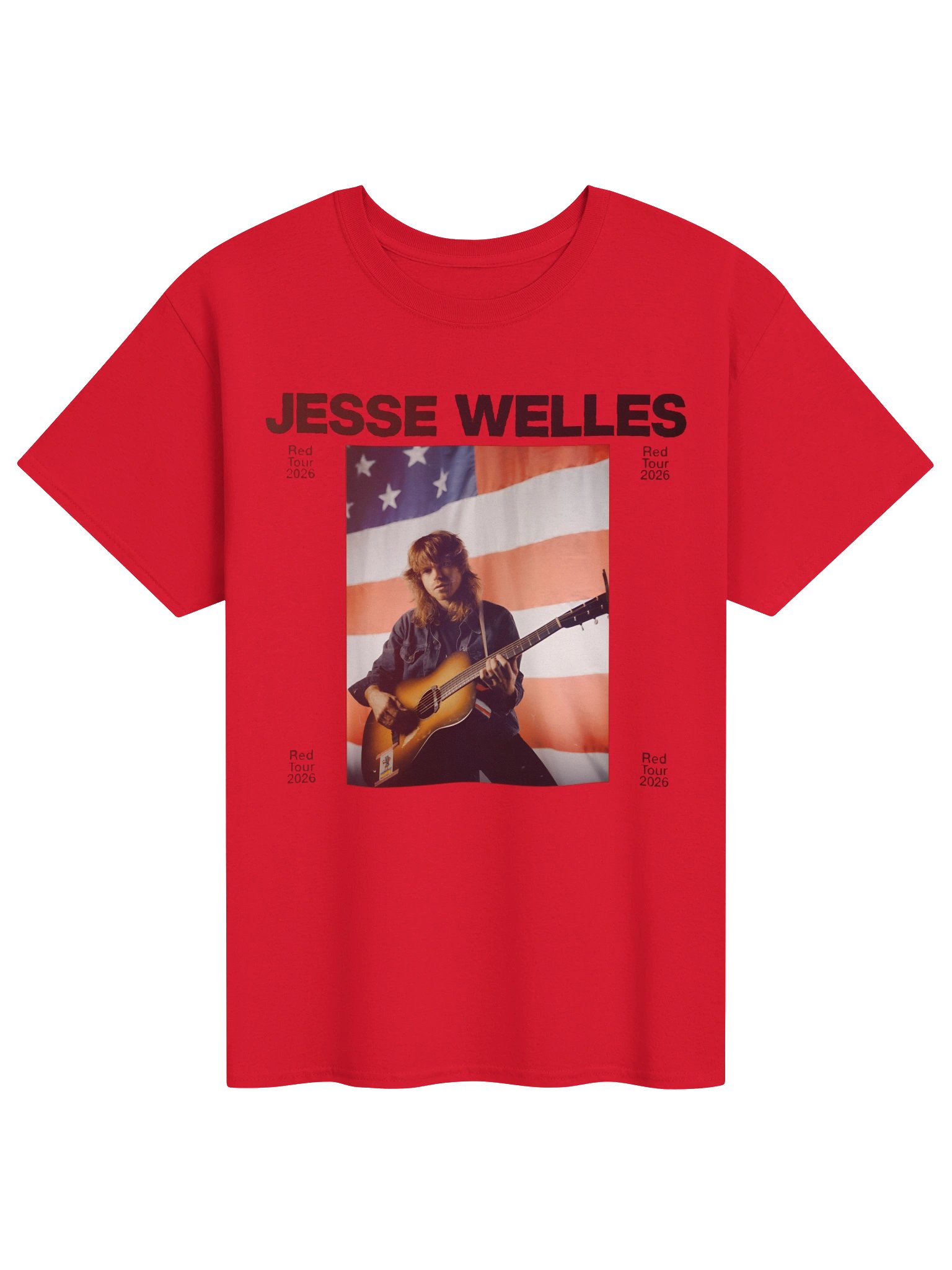 Jesse Welles Red Tour 2026 North America City Merch Tshirt product image (7)