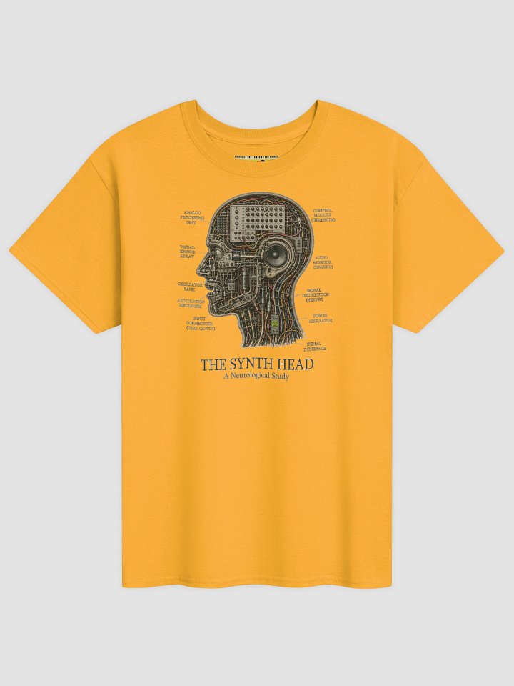 THE SYNTH HEAD a Neurological Study, by Frank Fonik (tb-3-0-3 tribute), Techno EDM, Unisex t-shirt product image (1)