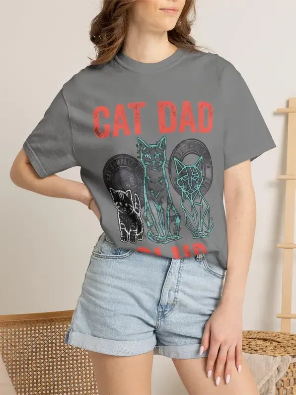 Cat Dad Club T-shirt | Three Cats Graphic Tee product image (114)